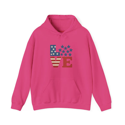 Unisex Hooded Sweatshirt with 'LOVE' Design - Cozy Gift for Friends, Valentine's Day, Casual Wear, Relaxation, Everyday Use