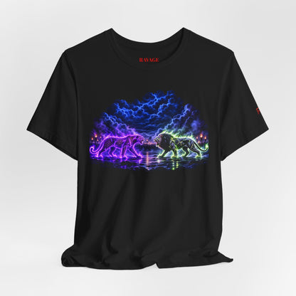 Neon Nebula Predator Clash Graphic Tee