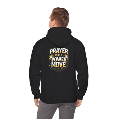 Prayer Is My Power Move Hoodie — Christian Cross Graphic Hoodie