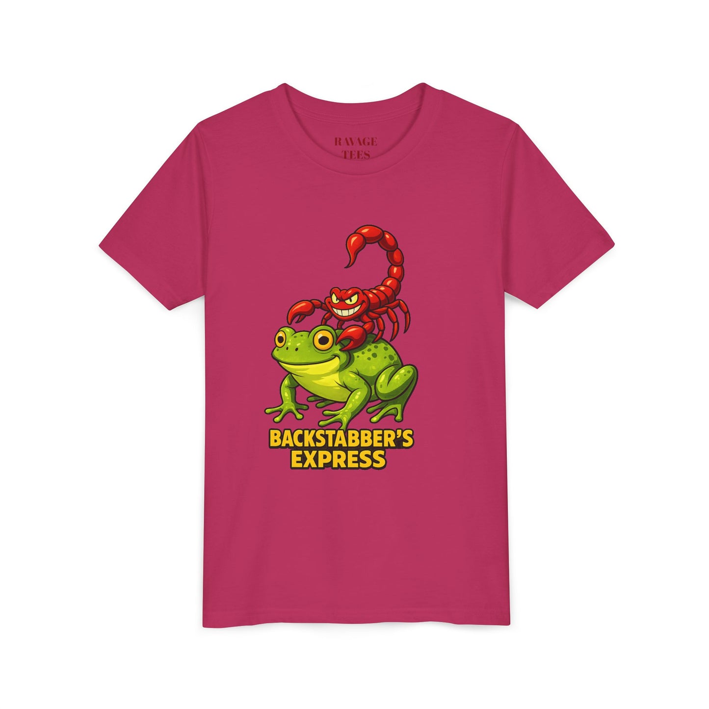 Youth Tee - "Backstabber's Express" Frog & Scorpion Graphic