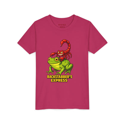 Youth Tee - "Backstabber's Express" Frog & Scorpion Graphic
