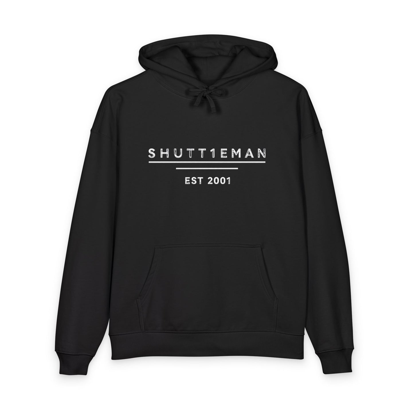 Shutt1eman EST 2001 Minimalist Logo Hoodie — Organic Relaxed Fit