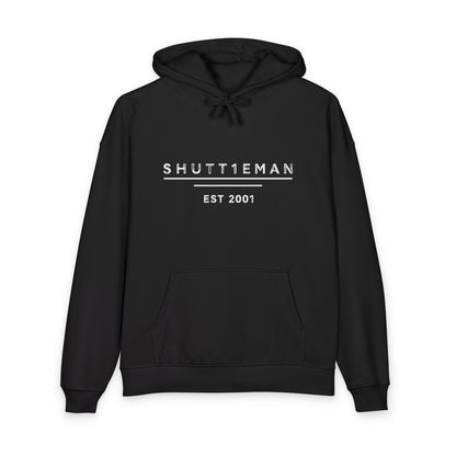 Shutt1eman EST 2001 Minimalist Logo Hoodie — Organic Relaxed Fit