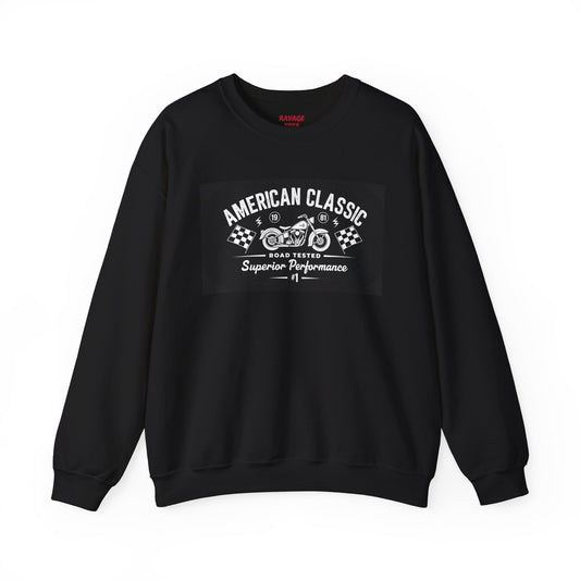 American Classic Motorcycle Sweatshirt, Unisex Crewneck, Vintage Biker Apparel, Perfect for Rider Enthusiasts, Great Gift for Motorcyclists