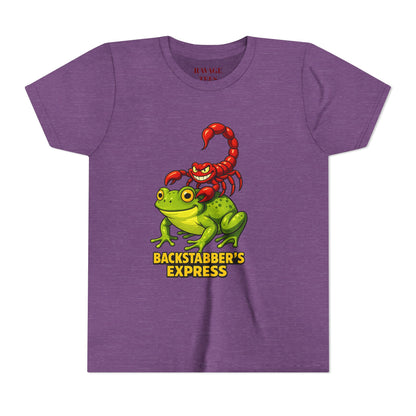 Youth Tee - "Backstabber's Express" Frog & Scorpion Graphic