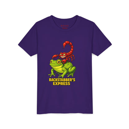 Youth Tee - "Backstabber's Express" Frog & Scorpion Graphic