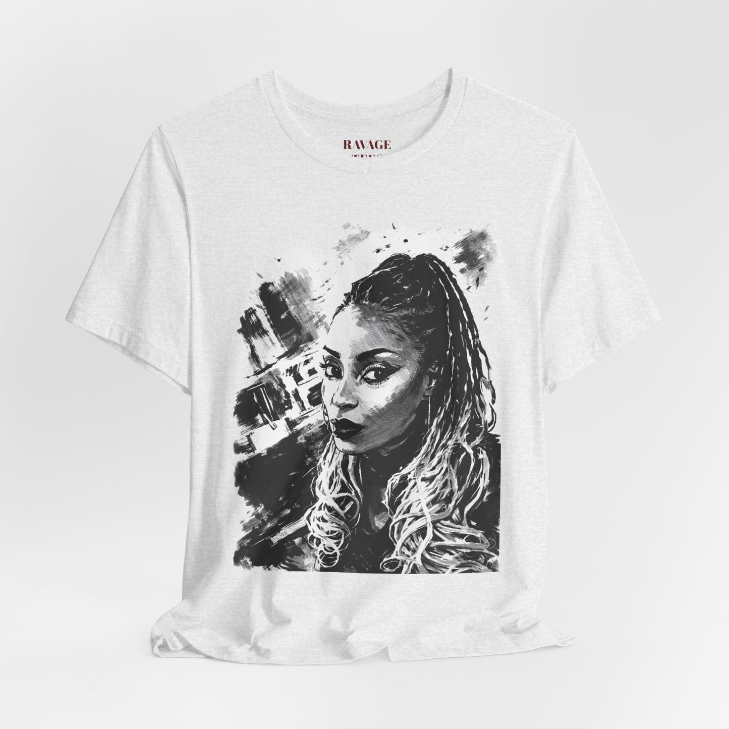 Personalize Black & White Ink Print T-Shirt