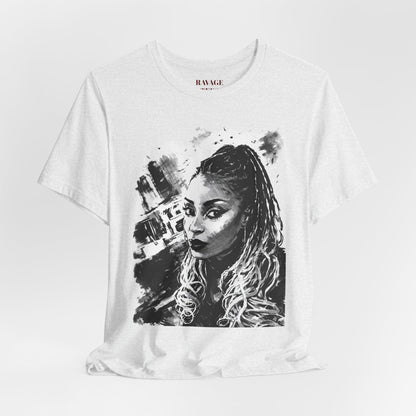 Personalize Black & White Ink Print T-Shirt