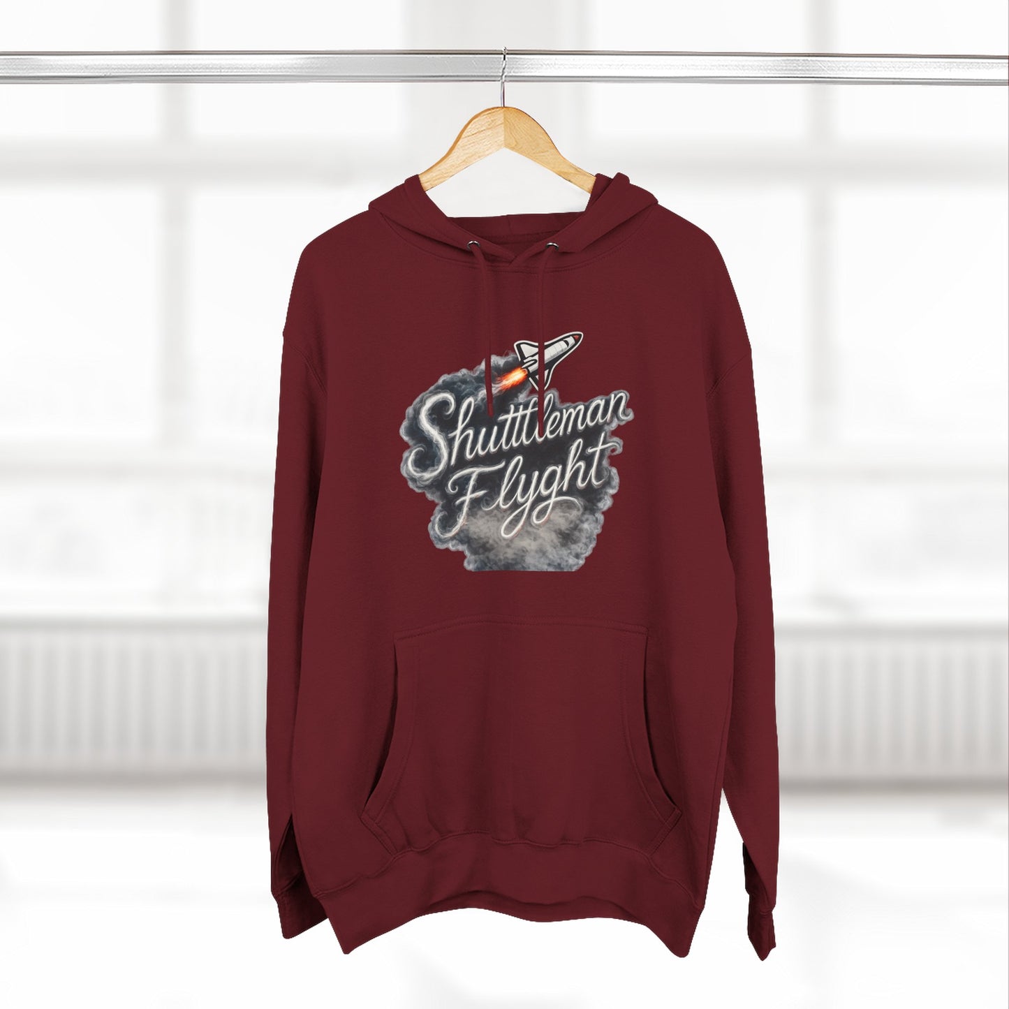 Shuttleman Flight Hoodie — Retro Rocket Pilot Graphic Hoodie