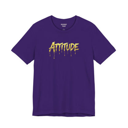 Attitude Drip Graphic Tee — Bold Yellow Streetwear T-Shirt
