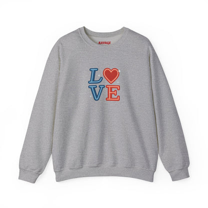 Patriotic Love Sweatshirt | Unisex Crewneck, Cozy Top for Celebrations, Gifts, Independence Day, Casual Style, Everyday Comfort