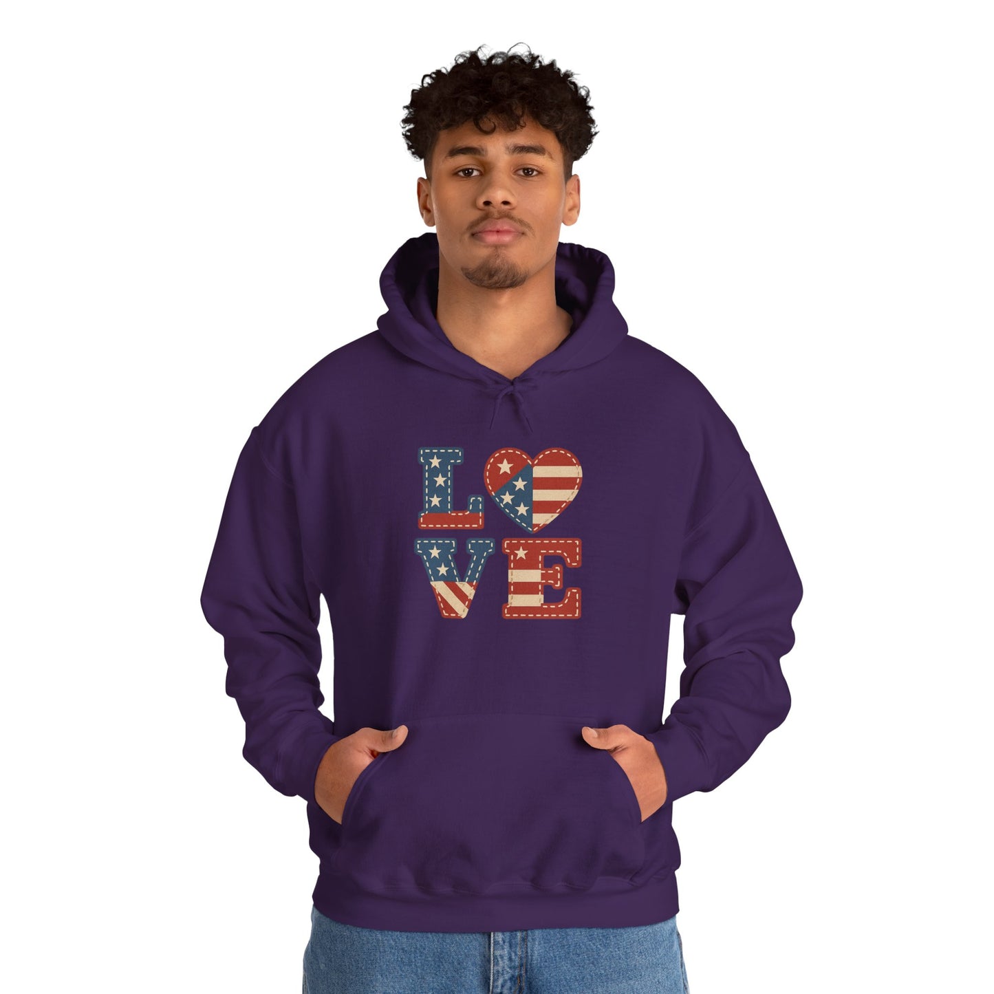 Unisex Hooded Sweatshirt with 'LOVE' Design