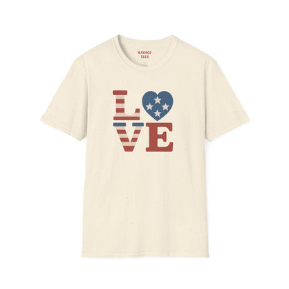 "Freedom & Love" Tee: Unisex 4th of July Graphic Shirt Gift