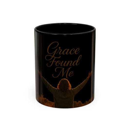 Grace Found Me Accent Coffee Mug - Inspirational Mug, Christian Gift, Religious Coffee Cup, Motivation, Faith-Based Decor