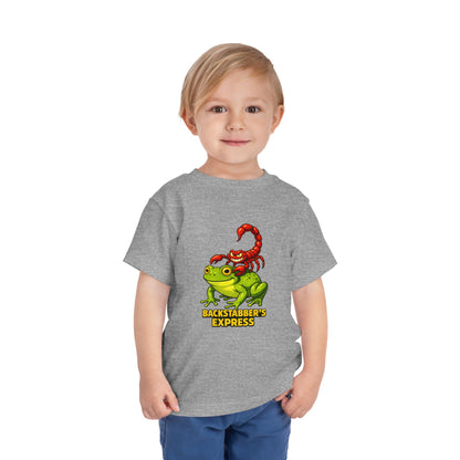 Toddler Tee — 'Backstabber's Express' Scorpion & Frog Funny Kids Shirt