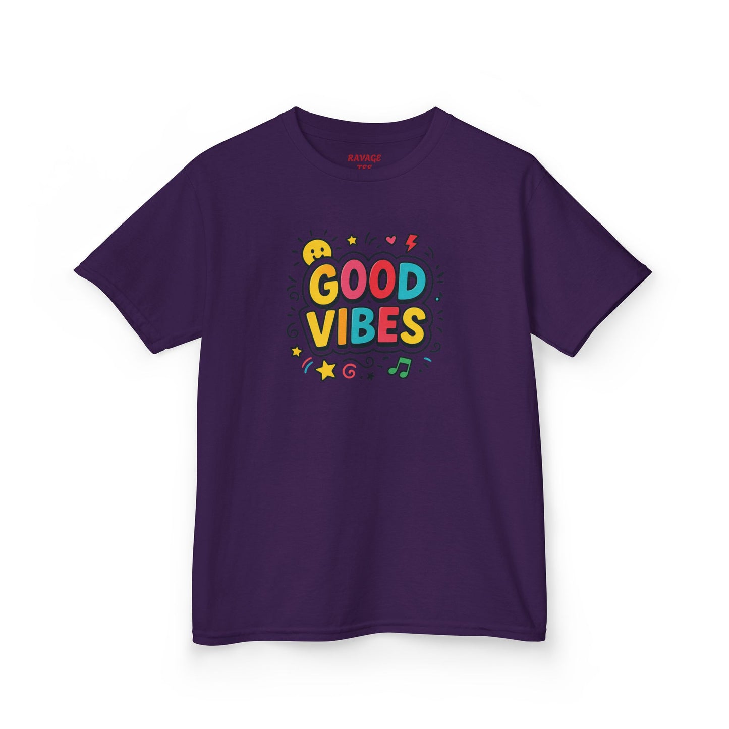 Kids Good Vibes T-Shirt – Fun Graphic Tee with Positive Message, Cool Summer Outfit, Birthday Gift for Children