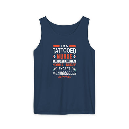 Tattooed Nurse Garment-Dyed Tank Top, Gift for Nurses, Casual Summer Wear