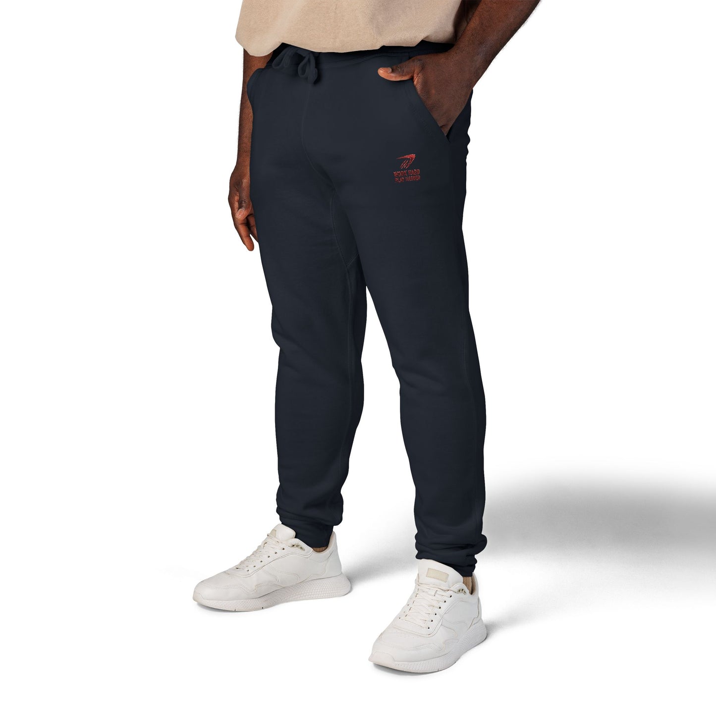 Embroidered '7' Logo Fleece Sweatpants — Cozy White Joggers