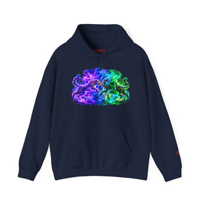 Neon Nebula Predator Clash Graphic Hoodie