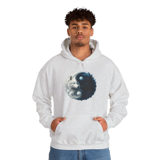 Yin Yang Wolf Sweatshirt: Spiritual Harmony Wildlife Pullover