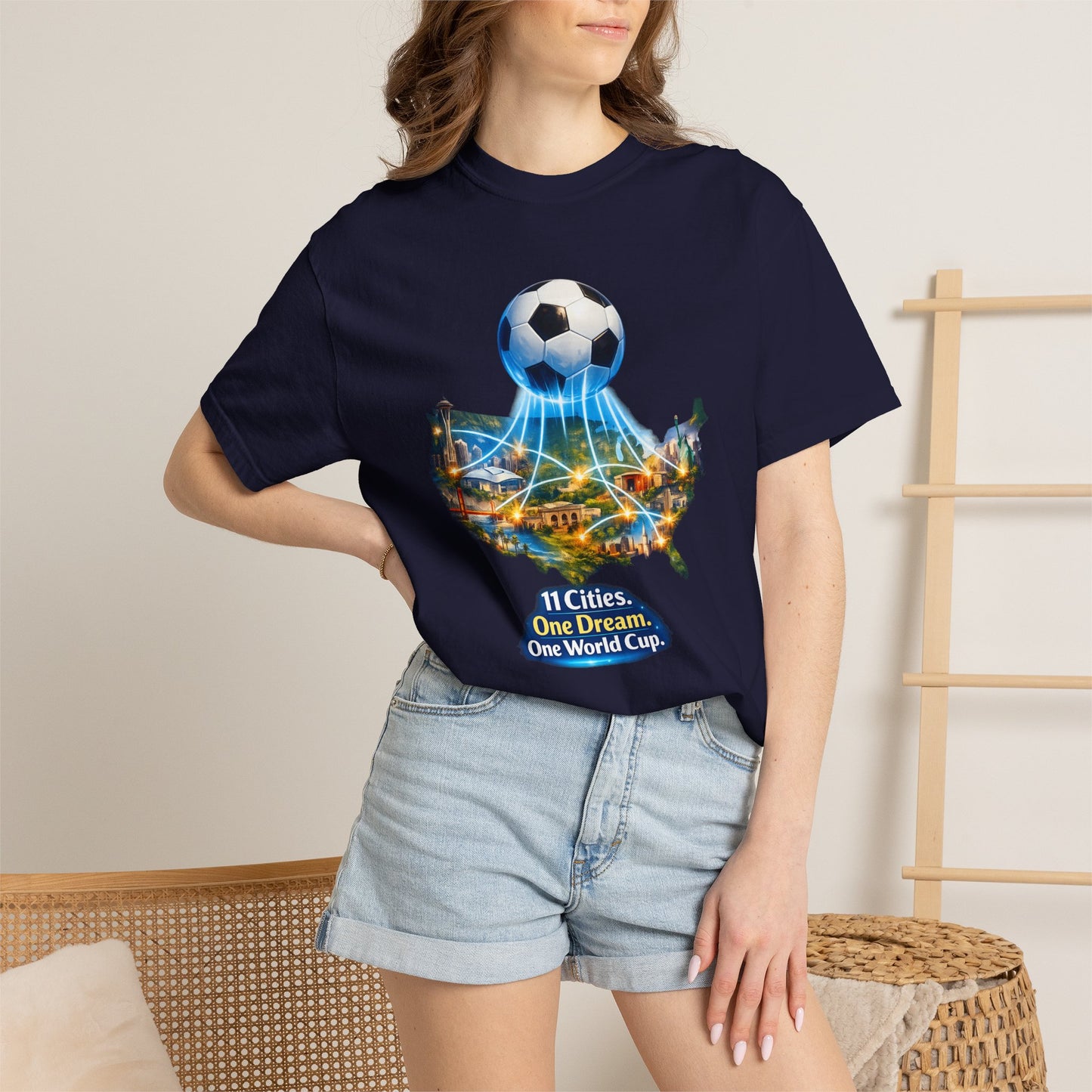 World Cup 2026 T-Shirt — "11 Cities. One Dream. One World Cup."