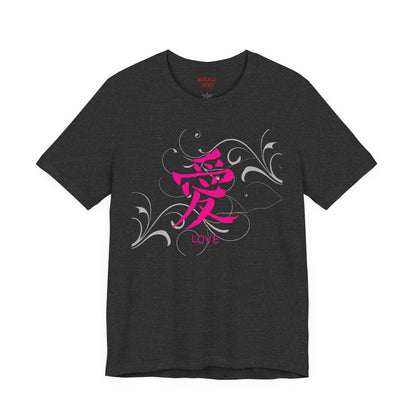 Love Kanji — Pink Asian Calligraphy Tee