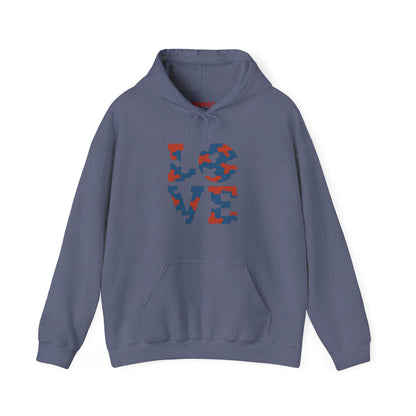 Unisex Hooded Sweatshirt with 'LOVE' Design - Cozy Gift for Friends, Valentine's Day, Casual Wear, Relaxation, Everyday Use