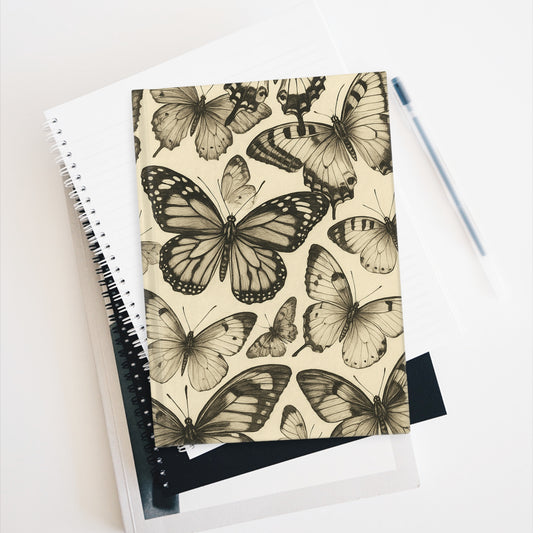 Butterfly Garden Journal - Elegant Ruled Notebook for Writers, Nature Lovers, Gift for Her, Butterfly Decor, Eco-Friendly Stationery
