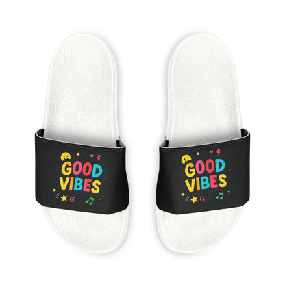 "Good Vibes" Removable-Strap Pool Slides