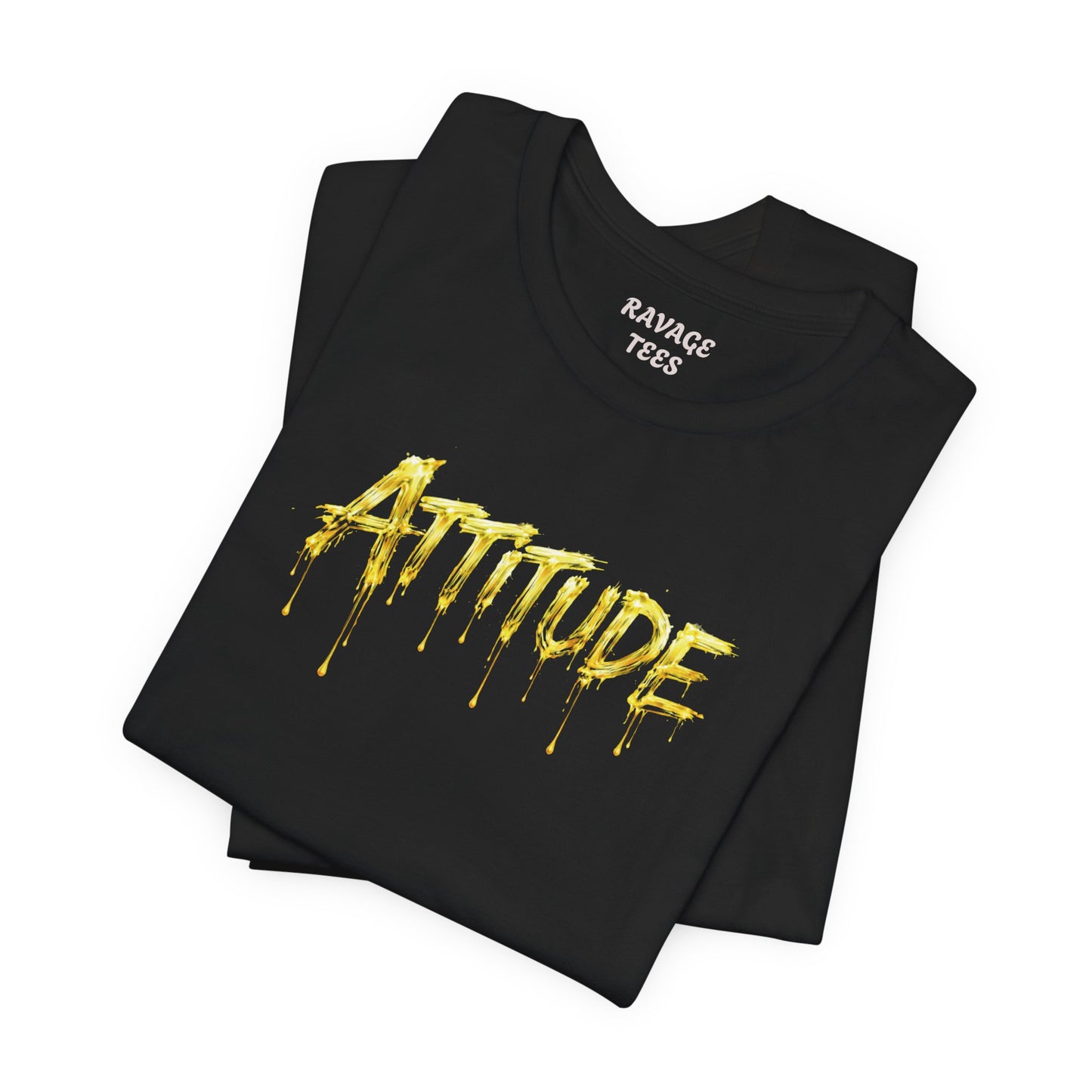Attitude Drip Graphic Tee — Bold Yellow Streetwear T-Shirt