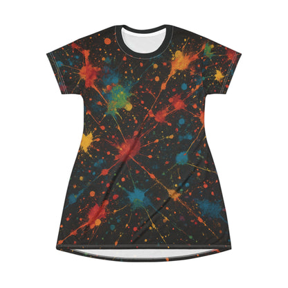Art of Impact Colorful Splash T-Shirt Dress