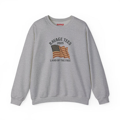 Patriotic Crewneck: "Land of the Free" Unisex Sweatshirt Gift
