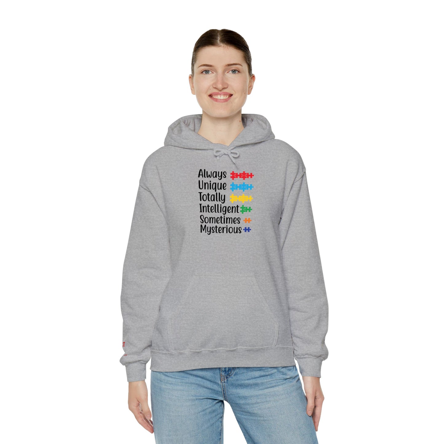 Autism Puzzle Piece Hoodie – Always Unique Design | Inclusive Unisex T-Shirt | Awareness Apparel