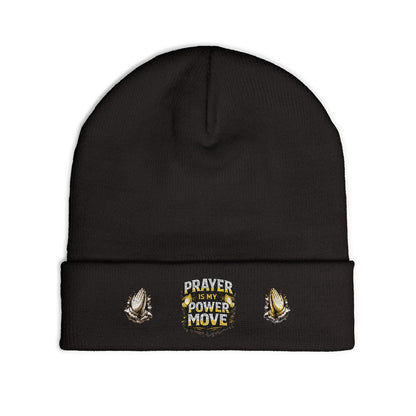 Prayer Is My Power Move Beanie — Knit Embroidered Winter Hat