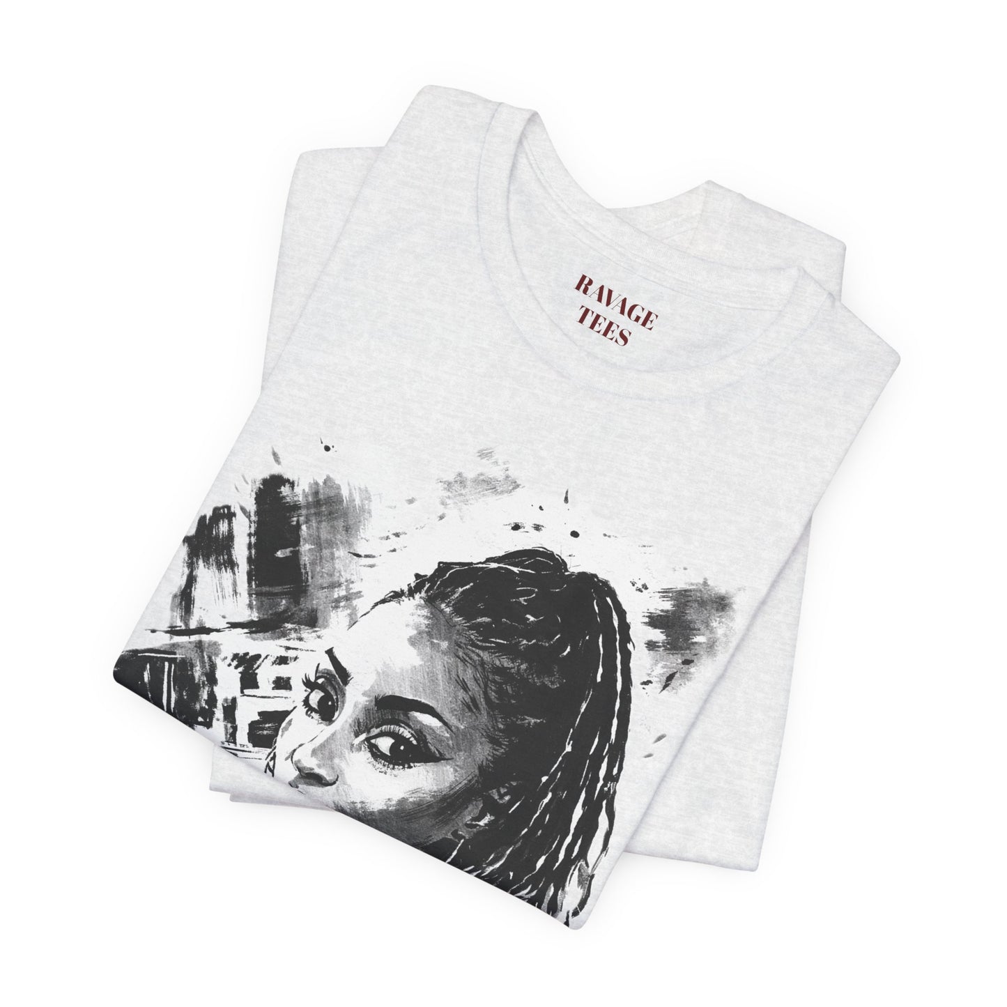 Personalize Black & White Ink Print T-Shirt