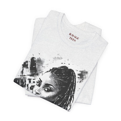 Personalize Black & White Ink Print T-Shirt
