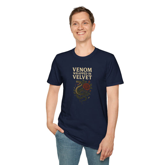 VENOM WRAPPED IN VELVET Graphic T-Shirt – Unisex Tee | Eco-Friendly Nature Shirt for Summer Style, Casual Wear & Gifts for Nature Lovers
