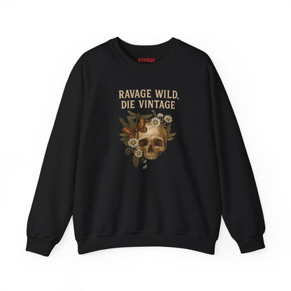 RAVAGE WILD DIE VINTAGE  Unisex Crewneck Sweatshirt – Heavy Blend Pullover for Casual Wear | Cozy Streetwear Gift for Her, Feminist Fashion Statement