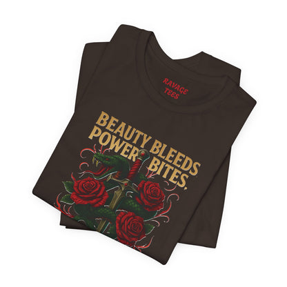 "Beauty Bleeds" Tee: Dark Aesthetic Unisex Graphic T-Shirt