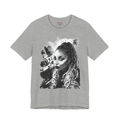 Personalize Black & White Ink Print T-Shirt