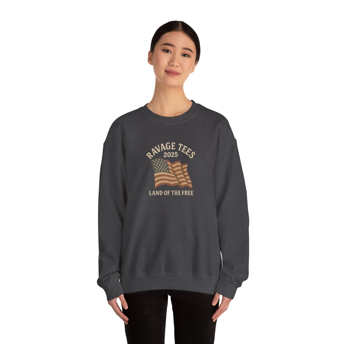 Patriotic Crewneck: "Land of the Free" Unisex Sweatshirt Gift