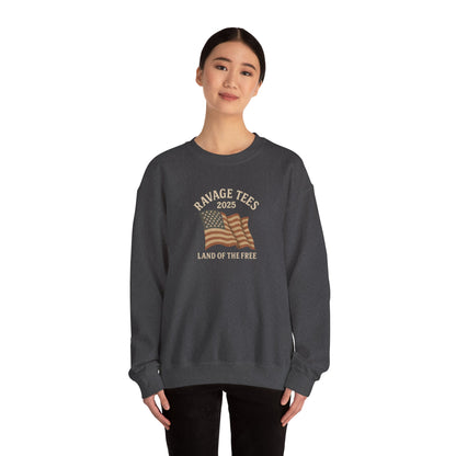 Patriotic Crewneck: "Land of the Free" Unisex Sweatshirt Gift