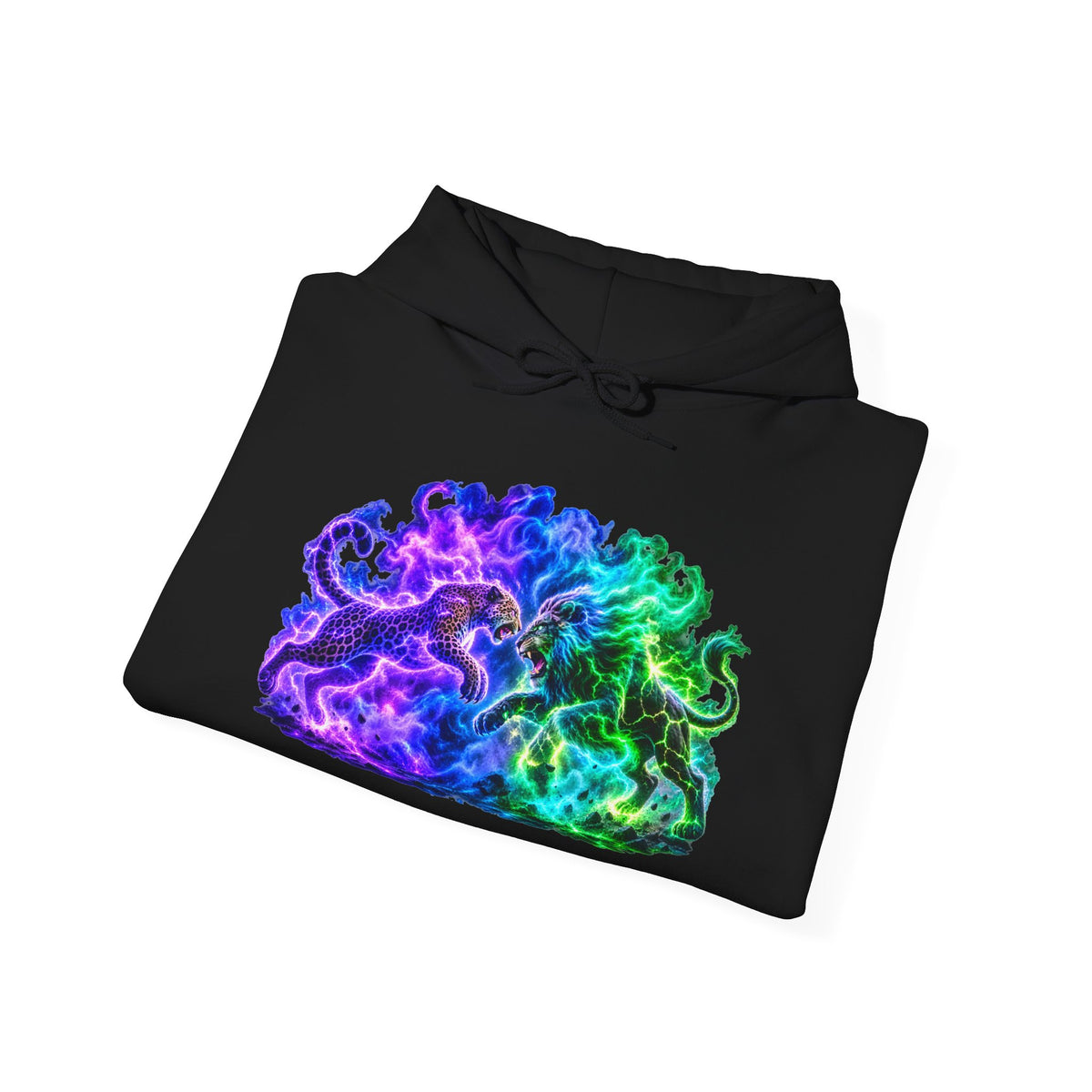 Neon Nebula Predator Clash Graphic Hoodie