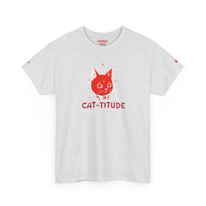 CAT-TITUDE Unisex Heavy Cotton Tee | Funny Cat Shirt