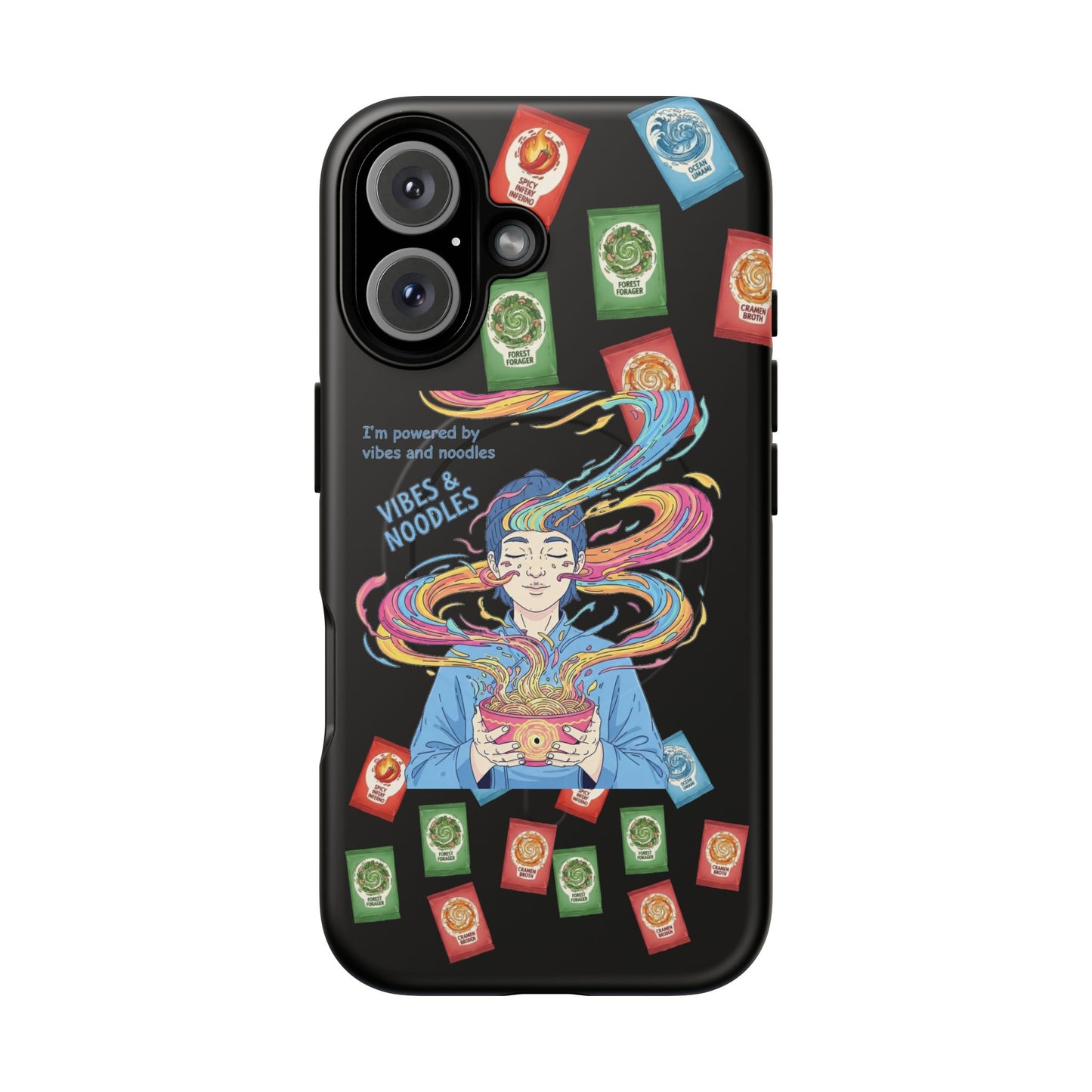 Noodle Lover Phone Case: Vibrant Cute Foodie Magnetic Anime Style