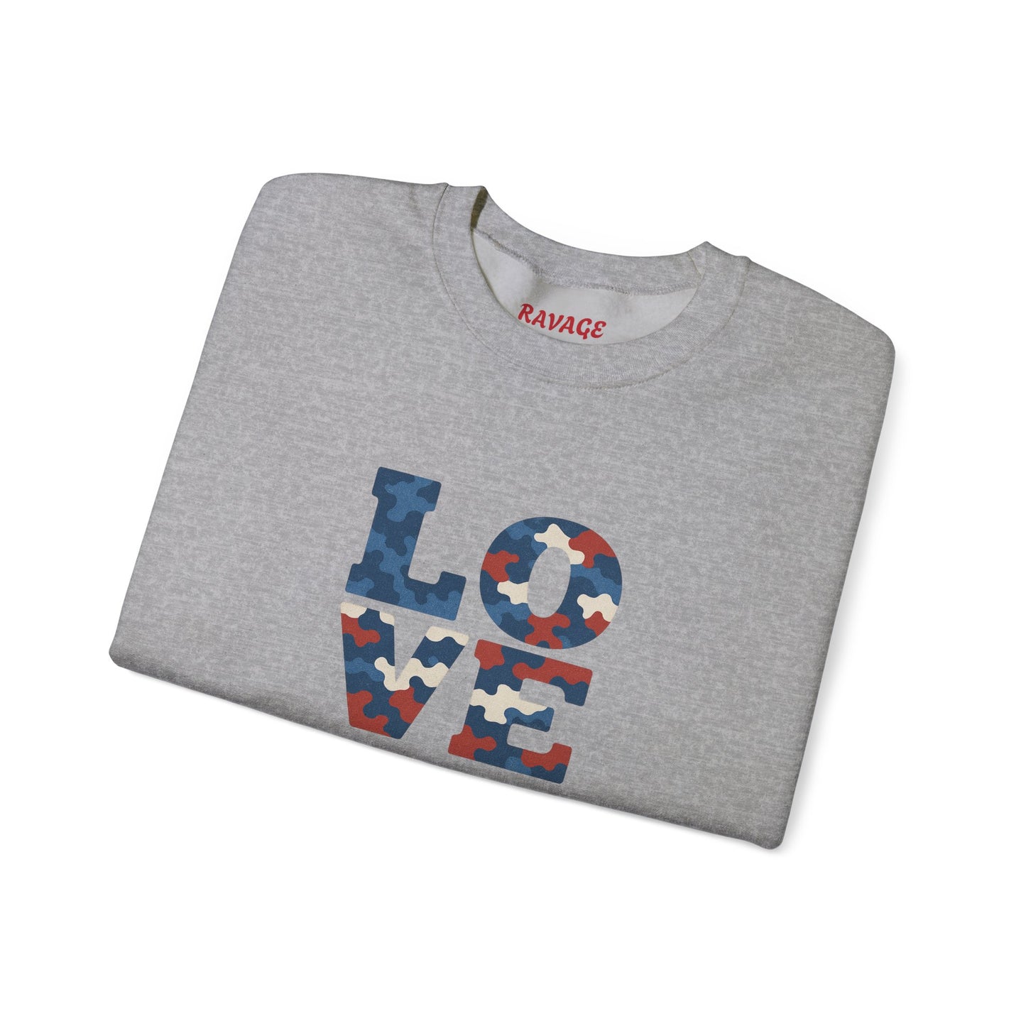 Patriotic Love Sweatshirt | Unisex Crewneck, Cozy Top for Celebrations, Gifts, Independence Day, Casual Style, Everyday Comfort