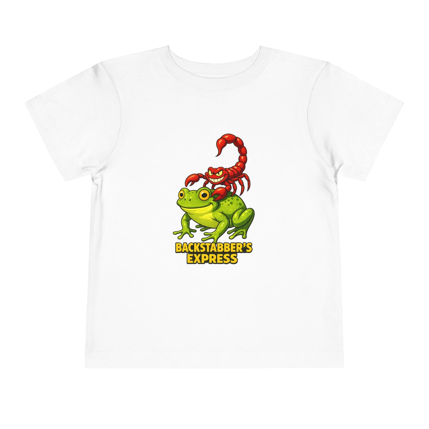 Toddler Tee — 'Backstabber's Express' Scorpion & Frog Funny Kids Shirt