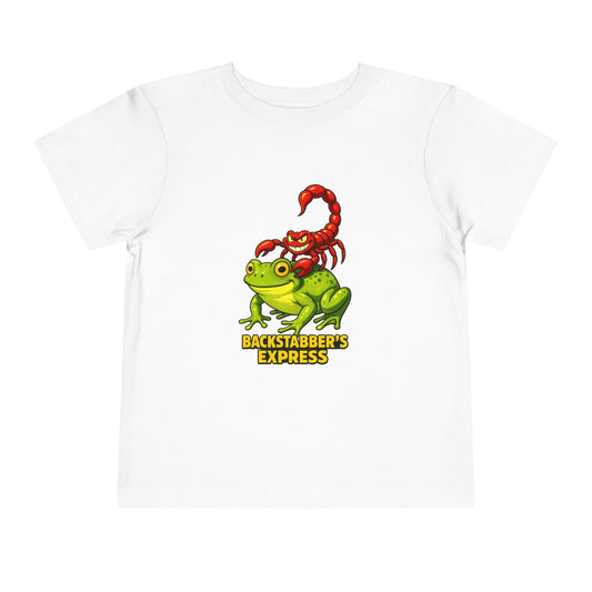 Toddler Tee — 'Backstabber's Express' Scorpion & Frog Funny Kids Shirt