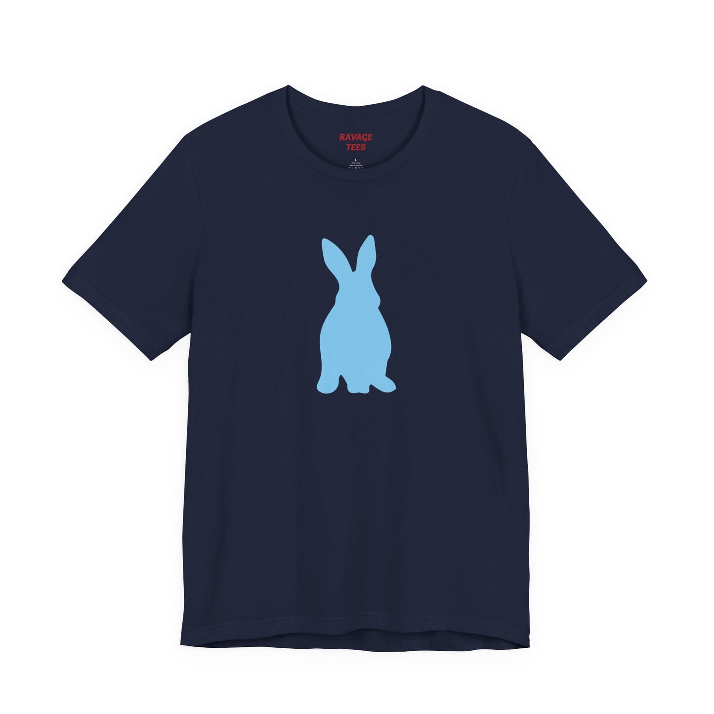 Minimal Blue Bunny Graphic Tee | Unisex Cotton T-Shirt
