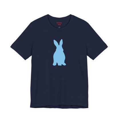 Minimal Blue Bunny Graphic Tee | Unisex Cotton T-Shirt